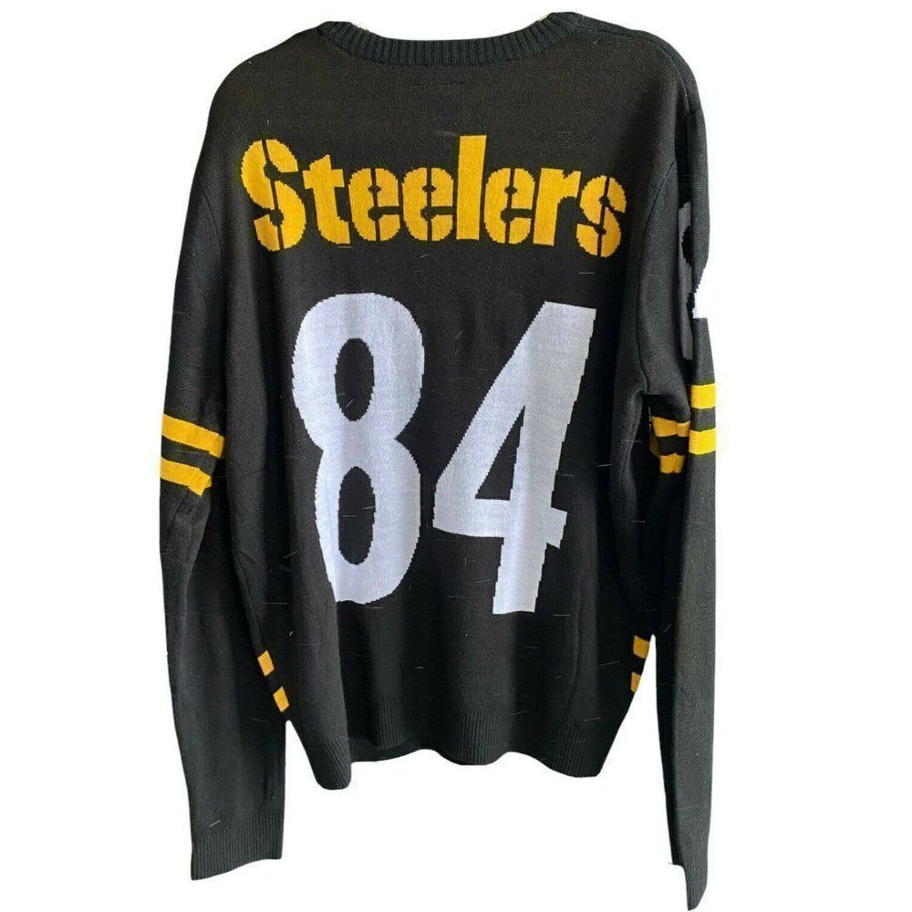 Pittsburgh Steelers Mens Sweater Antonio Brown #84‎ Size Large - Picture 2 of 3